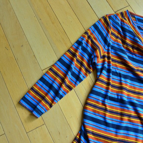 Patagonia Hatty Stripe Kamala Cowl Neck Dress Size L - Picture 5 of 13